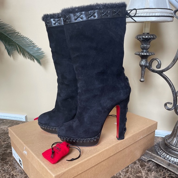 Louboutin Step n Roll 140 Suede Royal 40.5 - Picture 1 of 8